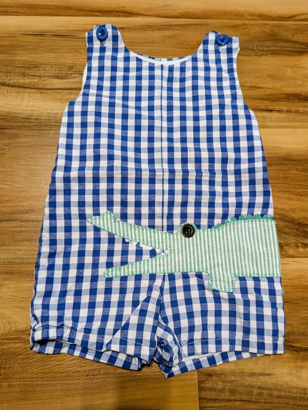Lil Cactus Blue and White Gingham Romper Size 18-24 Months